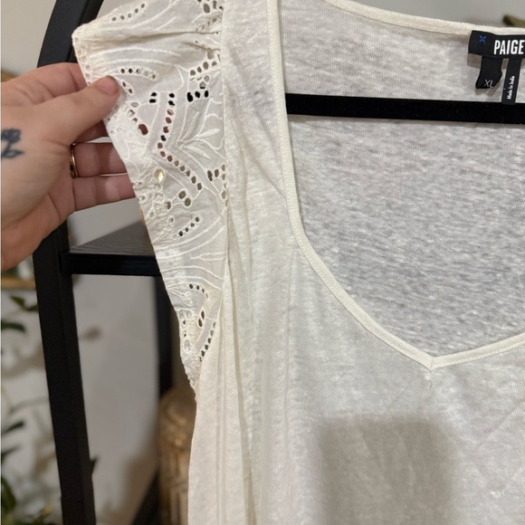 Paige White Lace Sleeve Blouse - Picture 2 of 7